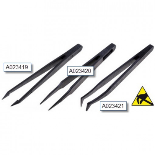PINCETE.AS24; Pincete anti-statiskā ESD 1.3mm 120mm leņķī