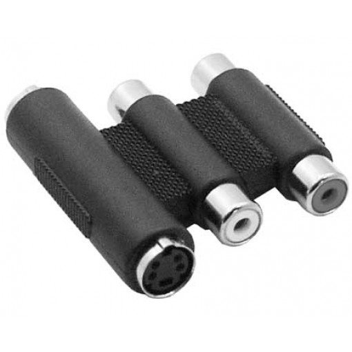 PLLR2+MD4/.P; Adapters MiniDin4 un 2xRCA ligzdas plastm. PLLR2+MD4/.P; Adapters MiniDin4 un 2xRCA ligzdas plastm.