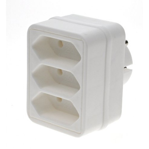 PSL220R/3XEURO; Dalītājs uz 3 šaurām Euro rozetēm, resnie spr.