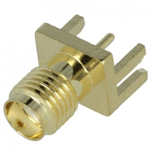 : Savienojumi SMA, SMB, SMC;Socket; SMA; female; card edge; SMT; gold-plated