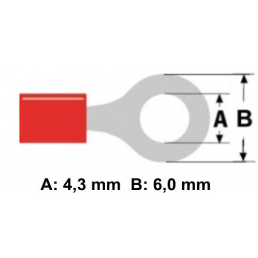 ST-081/R; Ring terminal; M4; Ø: 4.3mm; 0.5÷1mm2; crimped; for cable; tinned; NINIGI