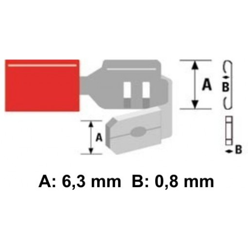 ST-020/R; Terminal: flat; 6.3mm; 0.8mm; female/male; 0.5÷1.5mm2; crimped; NINIGI ST-020/R; Terminal: flat; 6.3mm; 0.8mm; female/male; 0.5÷1.5mm2; crimped; NINIGI