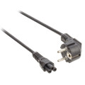 ; Cable; CEE 7/7 (E/F) plug angled,IEC C5 female; 1.8m; black; PVC; LIAN DUNG ; Cable; CEE 7/7 (E/F) plug angled,IEC C5 female; 1.8m; black; PVC; LIAN DUNG