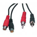 50026; Cable; RCA socket x2,RCA plug x2; 2.5m; Plating: nickel plated; Goobay