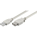 CAB-USBAAF/1.8; Cable; USB 2.0; USB A socket,USB A plug; 1.8m; grey; Core: Cu; BQ CABLE