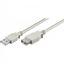 68717; Cable; USB 2.0; USB A socket,USB A plug; 5m; grey; 480Mbps; Goobay