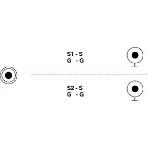 50780; Cable; RCA plug x2,Jack 3.5mm 3pin plug; 15m; black; Goobay
