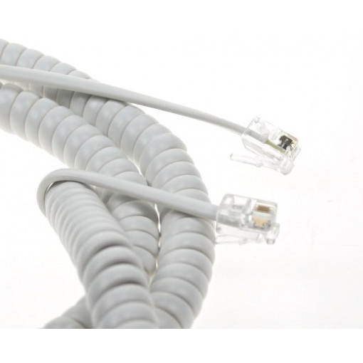 VSSM42/.7.SPIR.WH; Vads telefona kl. Spirālvads, 7.0m, Balts