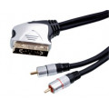 VSSS/R2.15.BUT.A.SL; Vads SCART / 2RCA spr. 1.5m SL slēdzis AUDIO