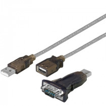 93128; Adapter USB-RS232; USB A plug,D-Sub 9pin male; 1.5m; USB 2.0; Goobay