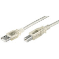 68606; Cable; USB 2.0; USB A plug,USB B plug; 1m; transparent; Core: Cu; Goobay