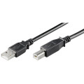 68901; Cable; USB 2.0; USB A plug,USB B plug; 3m; black; Core: Cu; 480Mbps; Goobay