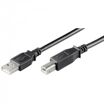 68901; Cable; USB 2.0; USB A plug,USB B plug; 3m; black; Core: Cu; 480Mbps; Goobay