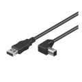 VSSUA/UB90.05.HS.BK; Vads USB A / USB B 90° leņķī spraudņi, 0.5m USB 2.0 melns