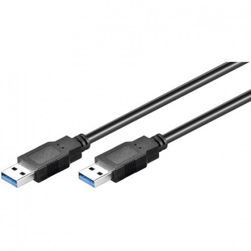 93928; Cable; USB 3.0; USB A plug,both sides; 1.8m; black; 5Gbps; Goobay