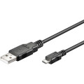 VSSUQB/UA.015; Vads USB mikro B-tips / USB A spraudņi, 0.15m (dati un barošana mobilajiem telefoniem
