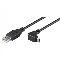95343; Cable; USB 2.0; USB A plug,USB B micro plug (angle); 1.8m; black; Goobay