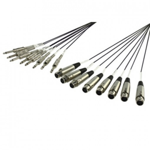 VSL6/XLR3.4.8KAN; Vads 8-kanāli 6.35mm mono spraudņi uz XLR3 ligzdām 4m König OnStage