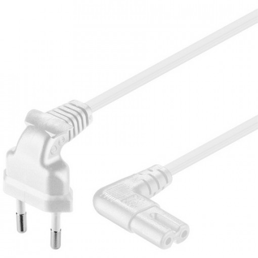 97345; Cable; CEE 7/16 (C) plug angled,IEC C7 female angled; 0.7m; Goobay