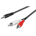 50440; Cable; RCA plug x2,Jack 3.5mm 3pin plug; 0.5m; black; Goobay