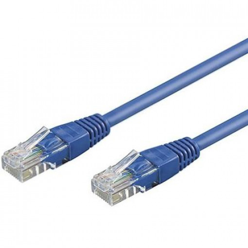 68437; Patch cord; U/UTP; 6; stranded; CCA; PVC; blue; 1m; 24AWG; Goobay