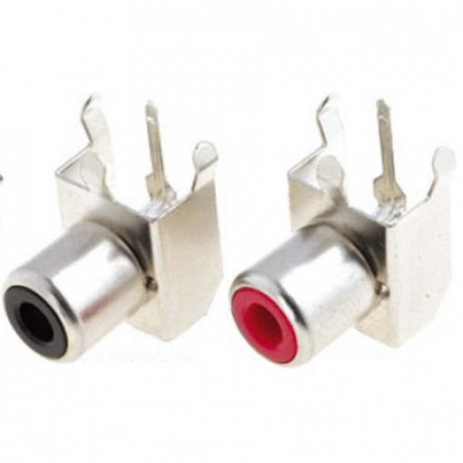 CC-132-R/1; Socket; RCA; female; MINI; angled 90°; THT; Marker: red; NINIGI CC-132-R/1; Socket; RCA; female; MINI; angled 90°; THT; Marker: red; NINIGI