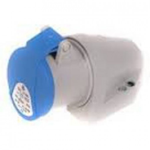 220LZW.BL16.IP44; Tīkla ligzda pie sienas AC 230V 16A zils IP44 2P+E IV 1632