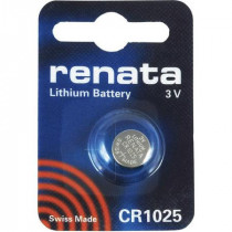 CR1025; Battery: lithium; 3V; CR1025,coin; Batt.no: 1; Ø10x2.5mm; 30mAh; RENATA