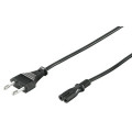 AK-RD-04A; Cable; CEE 7/16 (C) plug,IEC C7 female; 0.5m; black; PVC; 2.5A; AKYGA