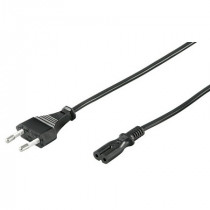 AK-RD-04A; Cable; CEE 7/16 (C) plug,IEC C7 female; 0.5m; black; PVC; 2.5A; AKYGA
