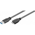 95169; Cable; USB 3.0; USB A plug,USB B micro plug; 1m; black; 5Gbps; Goobay