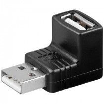 68920; Adapter; USB 2.0; USB A socket,USB A angled plug; gold-plated; Goobay
