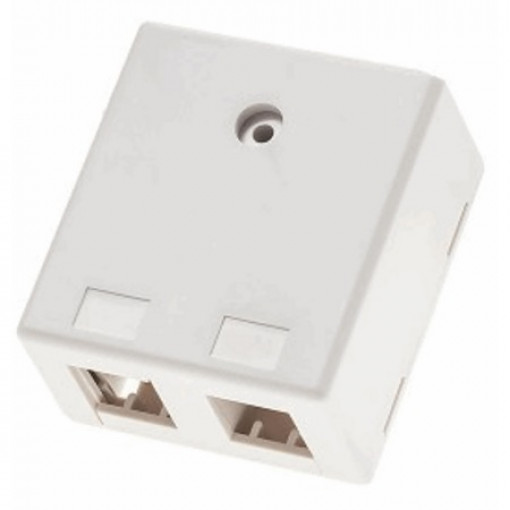 MSPBOX2.KEYST; Virsmontāžas korpuss 2x Keystone ligzdām balts MSPBOX2.KEYST; Virsmontāžas korpuss 2x Keystone ligzdām balts