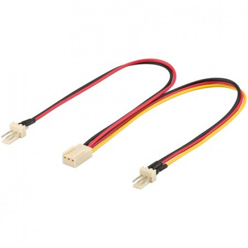 VSLFAN32/FAN3.022; Vads Power 2x 3pin spraudņi uz 3pin ligzdu 0.22m VSLFAN32/FAN3.022; Vads Power 2x 3pin spraudņi uz 3pin ligzdu 0.22m