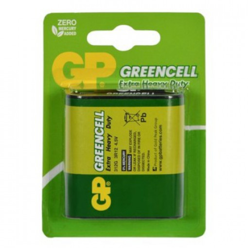 312G-U1; Battery: zinc-chloride; 4.5V; 3LR12,3R12; Batt.no: 1; GP