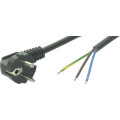 ; Cable; CEE 7/7 (E/F) plug angled,wires; 1.8m; black; PVC; 6A; 250V; LIAN DUNG