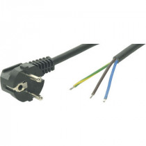 ; Cable; CEE 7/7 (E/F) plug angled,wires; 1.8m; black; PVC; 6A; 250V; LIAN DUNG