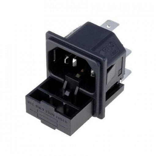 PF0011/10/63; Connector: AC supply; socket; male; 10A; 250VAC; IEC 60320; UL94V-0; BULGIN