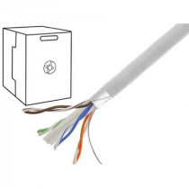 NC624-CU; Wire; F/UTP; 6; solid; Cu; 4x2x0,57mm; PVC; grey; 305m; VCOM