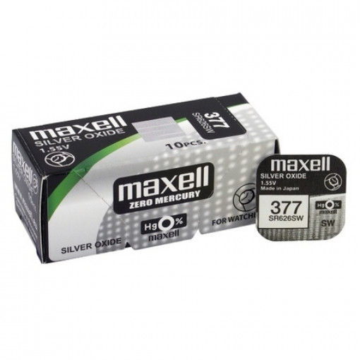SR626SW MAXELL; Battery: silver; 1.55V; R626,SR626,SR66,coin; Batt.no: 1; MAXELL