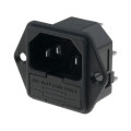 PF0001/63; Connector: AC supply; socket; male; 10A; 250VAC; IEC 60320; UL94V-0; BULGIN