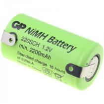 GP220SCH BL; Re-battery: Ni-MH; SubC; 1.2V; 2200mAh; soldering lugs; Ø23x43mm; GP