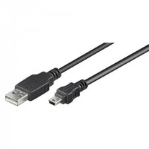 93228; Cable; USB 2.0; USB A plug,USB B mini plug; 0.15m; black; Canon; Goobay