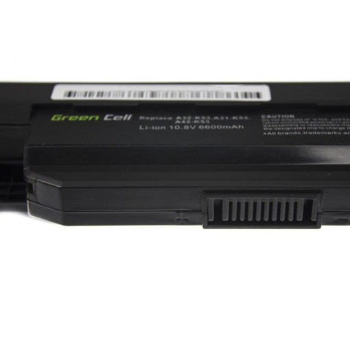 AS05 : Green Cell Battery for Asus A31-K53 X53S X53T K53E / 11,1V 6600mAh; Green Cell