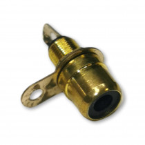 CC-012-BLACK; RCA šasijas ligzda Gold Melna