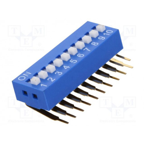 ; Switch: DIP-SWITCH; Poles number: 10; ON-OFF; 0.05A/12VDC; Pos: 2; NINIGI