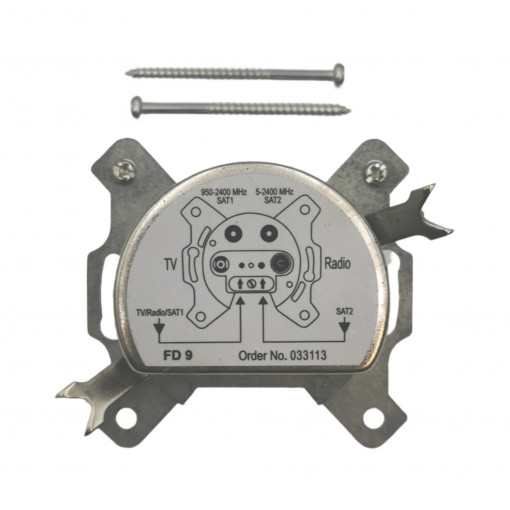 FD9; TV-SAT rozete, 2xF ligzda, 5-2050MHz FD9; TV-SAT rozete, 2xF ligzda, 5-2050MHz