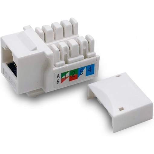 MSP8P8C.C5.180.WH; RJ45 8p8c ligzda Keystone montējama Cat5 neekranēta IDC 180° balta MSP8P8C.C5.180.WH; RJ45 8p8c ligzda Keystone montējama Cat5 neekranēta IDC 180° balta