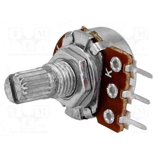 R16148-1A-2-B10K; Potentiometer: shaft; single turn; 10kΩ; 125mW; ±20%; THT; 6mm; mono; SR PASSIVES R16148-1A-2-B10K; Potentiometer: shaft; single turn; 10kΩ; 125mW; ±20%; THT; 6mm; mono; SR PASSIVES