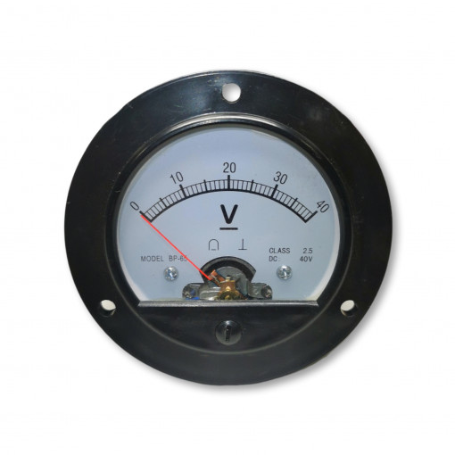 PM.BP-65_DC40V; Analogais paneļa voltmetrs 40V DC PM.BP-65_DC40V; Analogais paneļa voltmetrs 40V DC